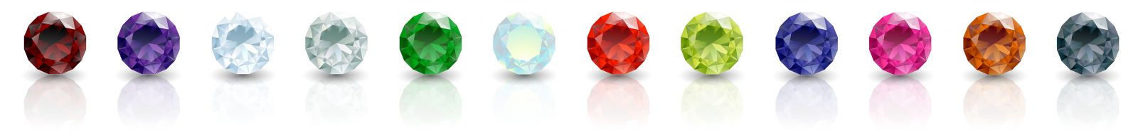 Birthstones from January through December